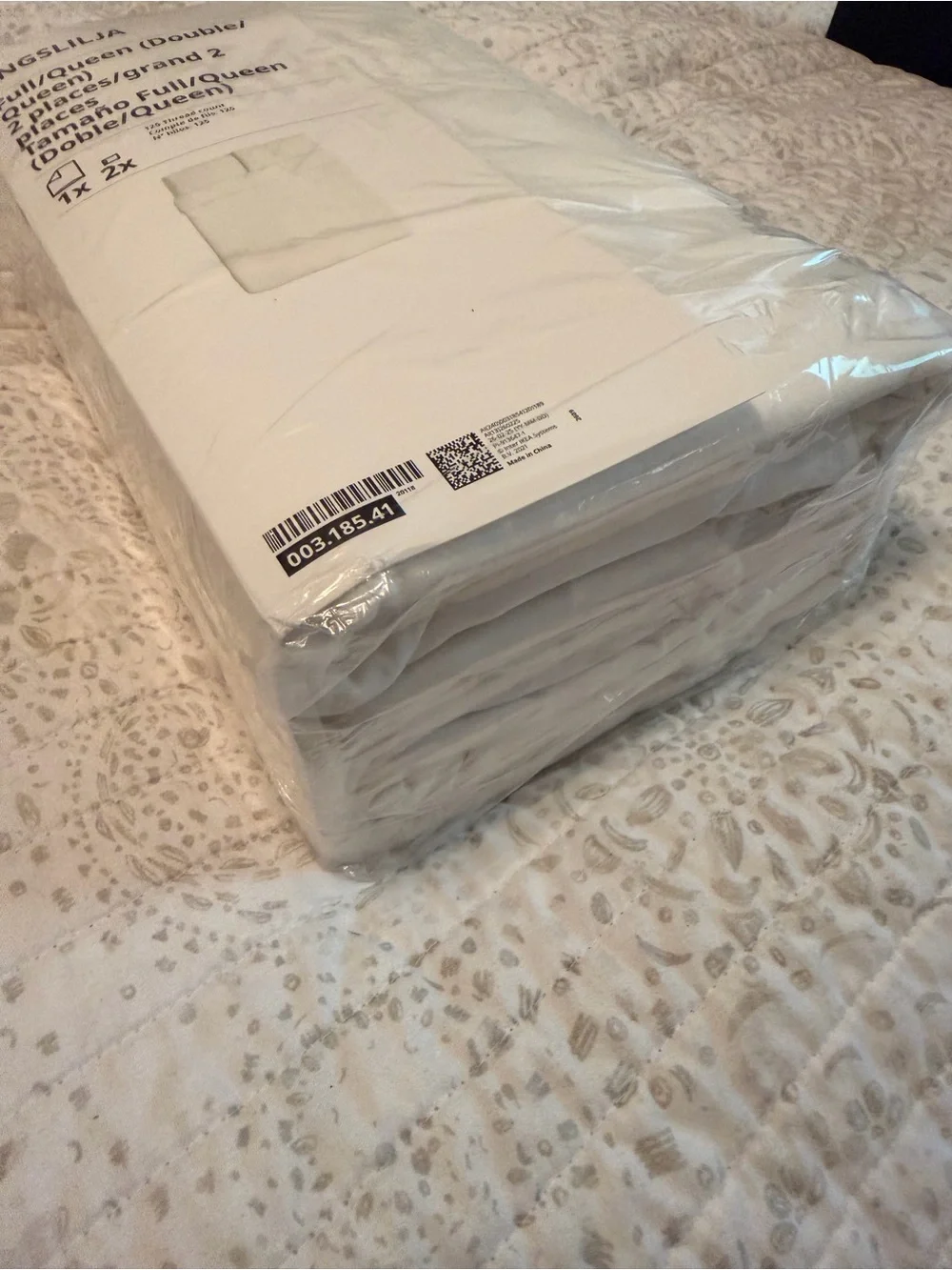 IKEA ÄNGSLILJA White Duvet Cover and Pillowcase Set Queen Size